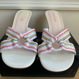 Rampage sandals white multi, Sz 7.5, EUC